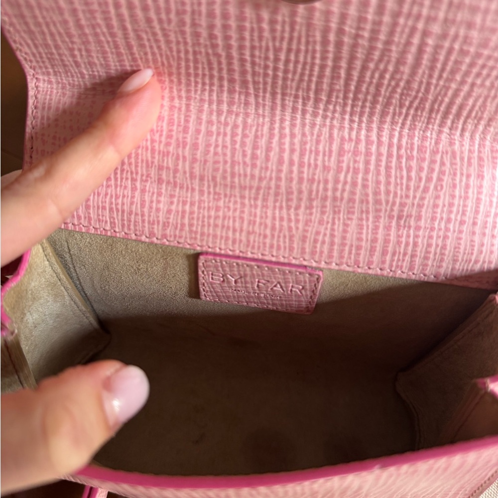 BY FAR Pink Mini Bag with Removable Crossbody Strap & Dustbag - Picture 5 of 5